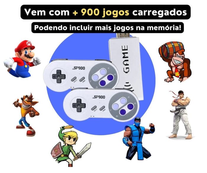 Super Nitendo Game Retrô com 1500 jogos nostálgicos