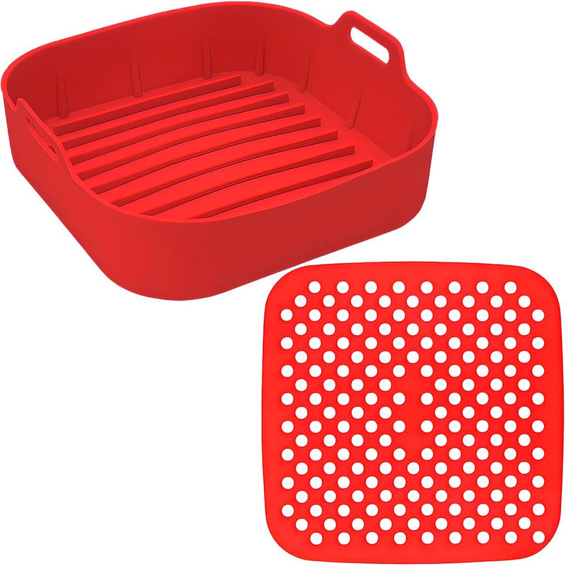 Kit Proteção em Silicone Para Airfriyer 19x19cm Vermelho - Mori
